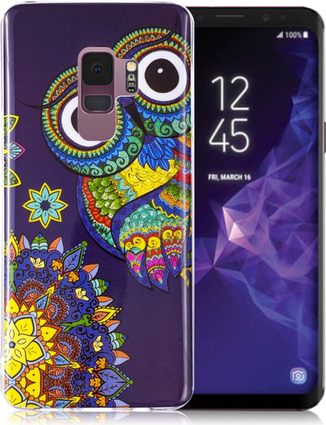 Galaxy S9 Deksel laget av silikon - Fargerik ugle