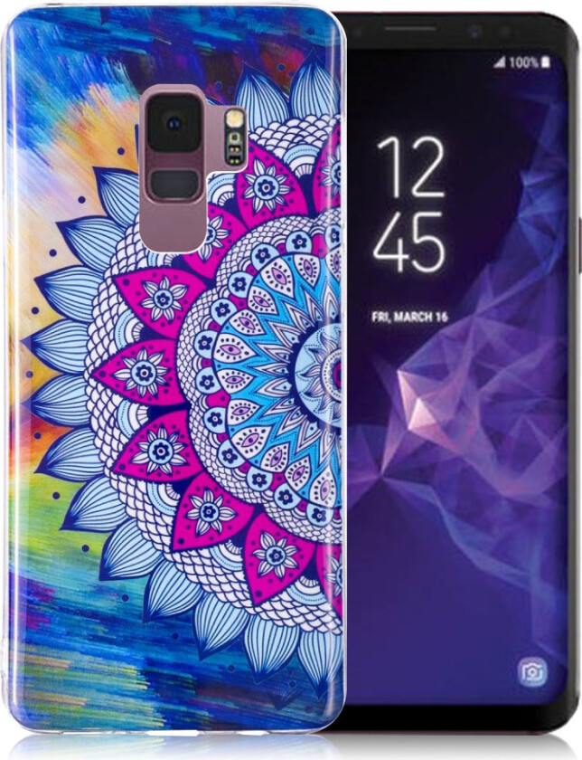 Galaxy S9 Deksel laget av silikon - Mandala blomst