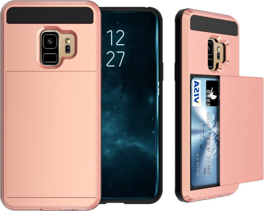 Galaxy S9 Plus Deksel laget av plastikk og silikon - Rosa gull