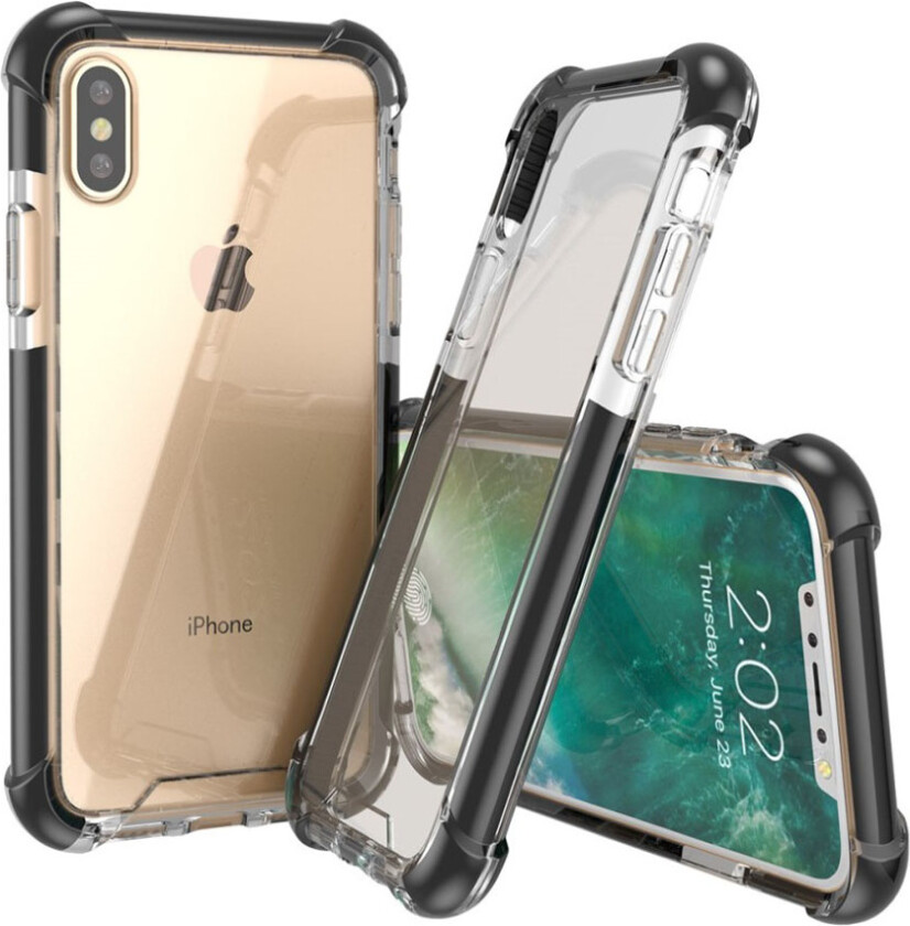 iPhone X akrud/silikon cover - Svart/hvit