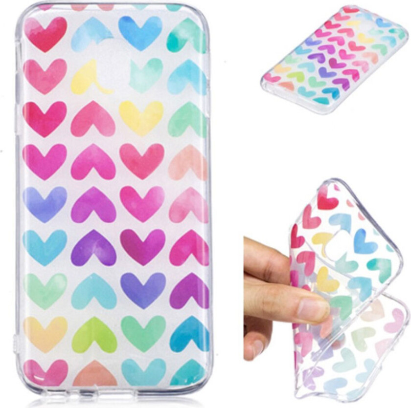 Galaxy J3 (2017) deksel laget av silikon - Fargerike hjerter