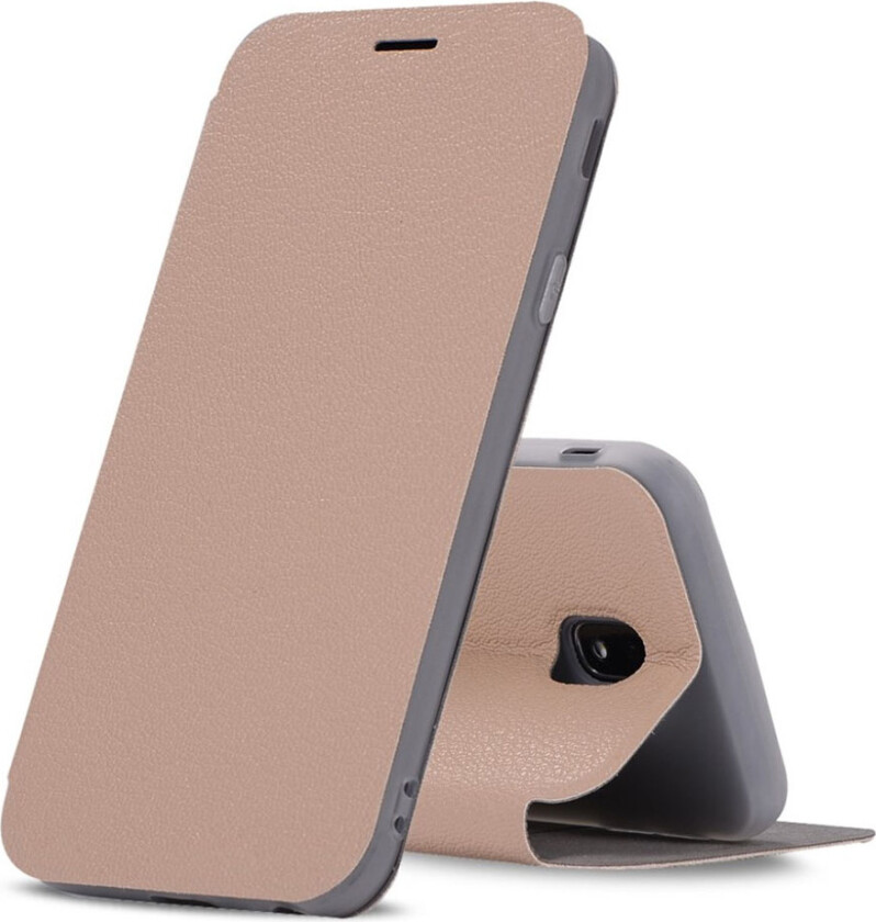 Galaxy J3 (2017) deksel laget av kunstlær og silikon - Gull
