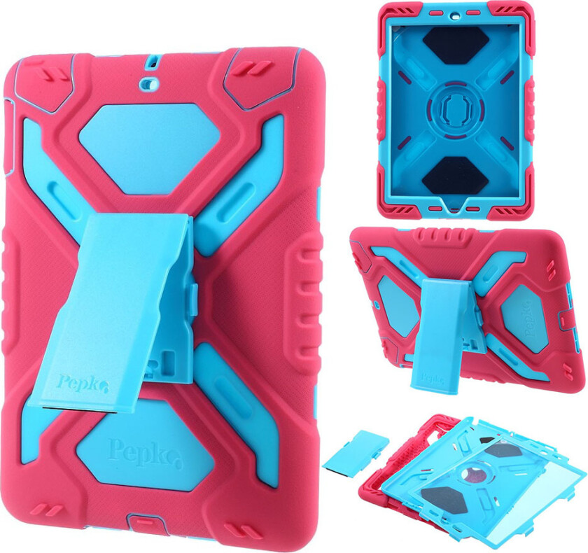 PEPKOO Ipad (2017) deksel laget av plastikk og silikon - Blå og rosa