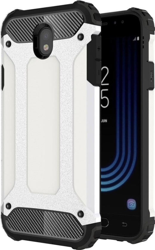 Galaxy J7 (2017) Deksel laget av plastikk og silikon - Hvit