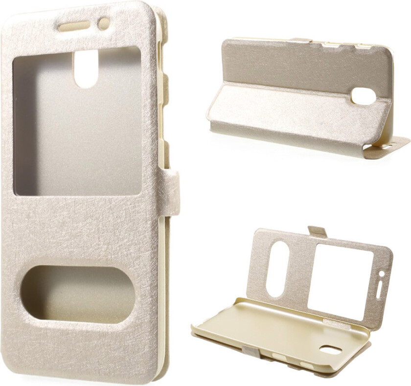 Galaxy J7 (2017) Deksel laget av plastikk og kunstlær - Gull