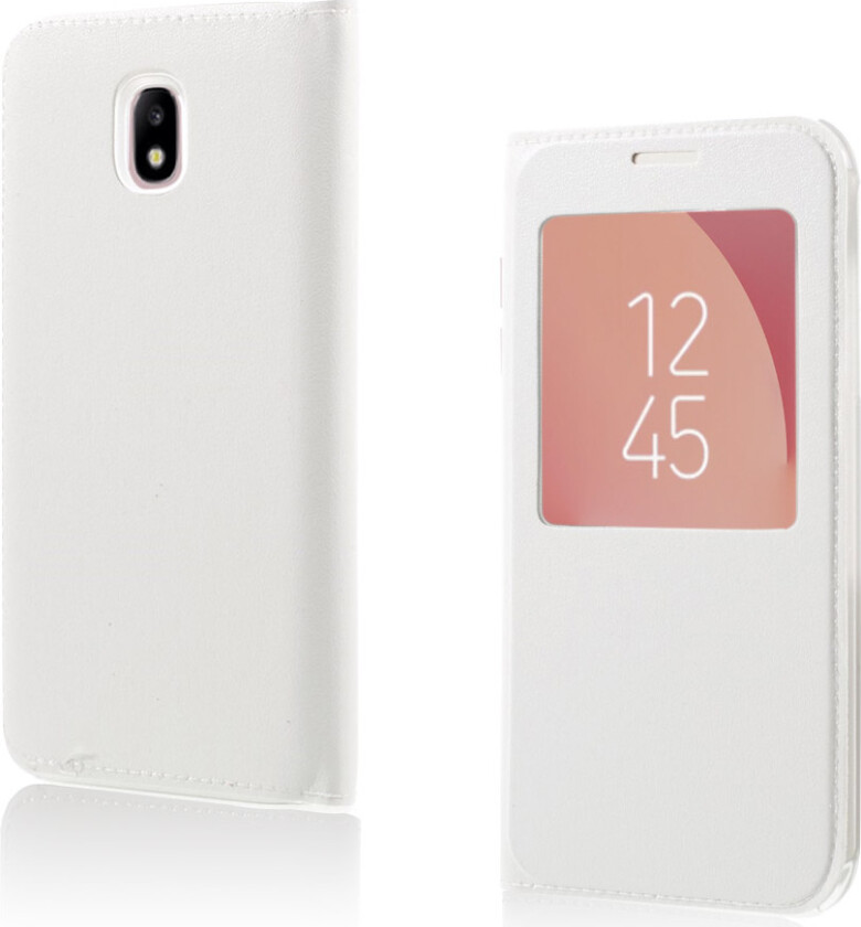 Galaxy J7 (2017) Deksel laget av plastikk og kunstlær - Hvit
