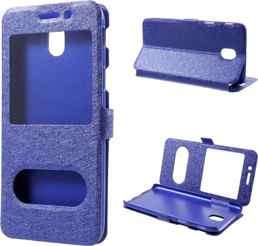 Galaxy J5 (2017) Deksel laget av plastikk og kunstlær - Blå