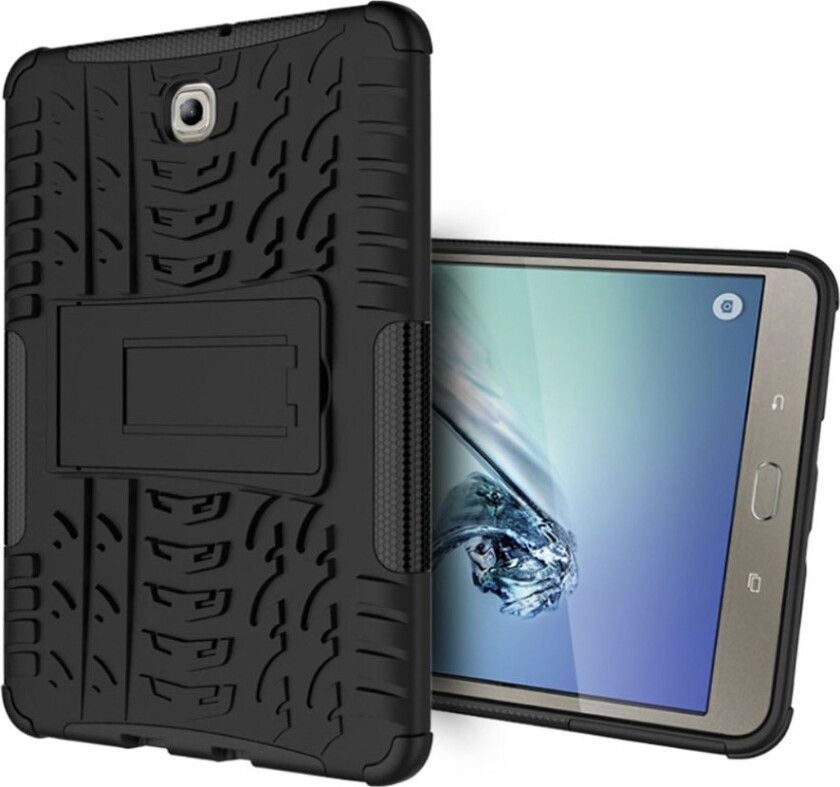 Galaxy Tab S2 8.0 hybriddeksel /m kickstand & dekkstekstur - Svart