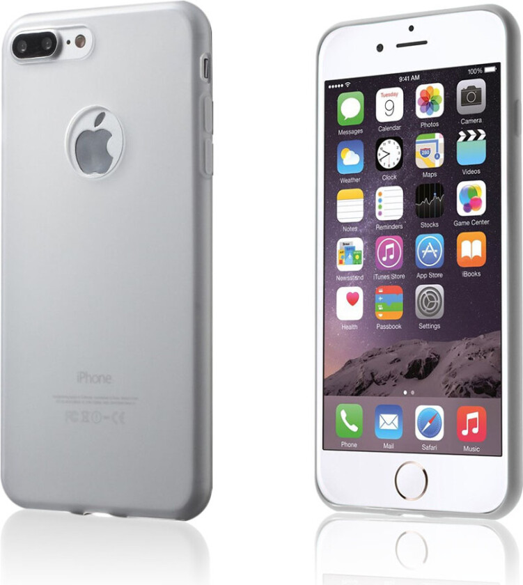 Strömberg iPhone 7 Plus / 8 Plus gummiert ultra-tynt deksel - Hvit