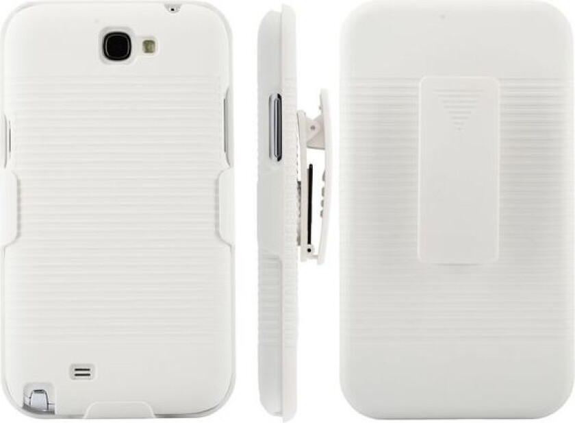 BeltClip KickStand (Hvit) Samsung Galaxy Note 2 Deksel