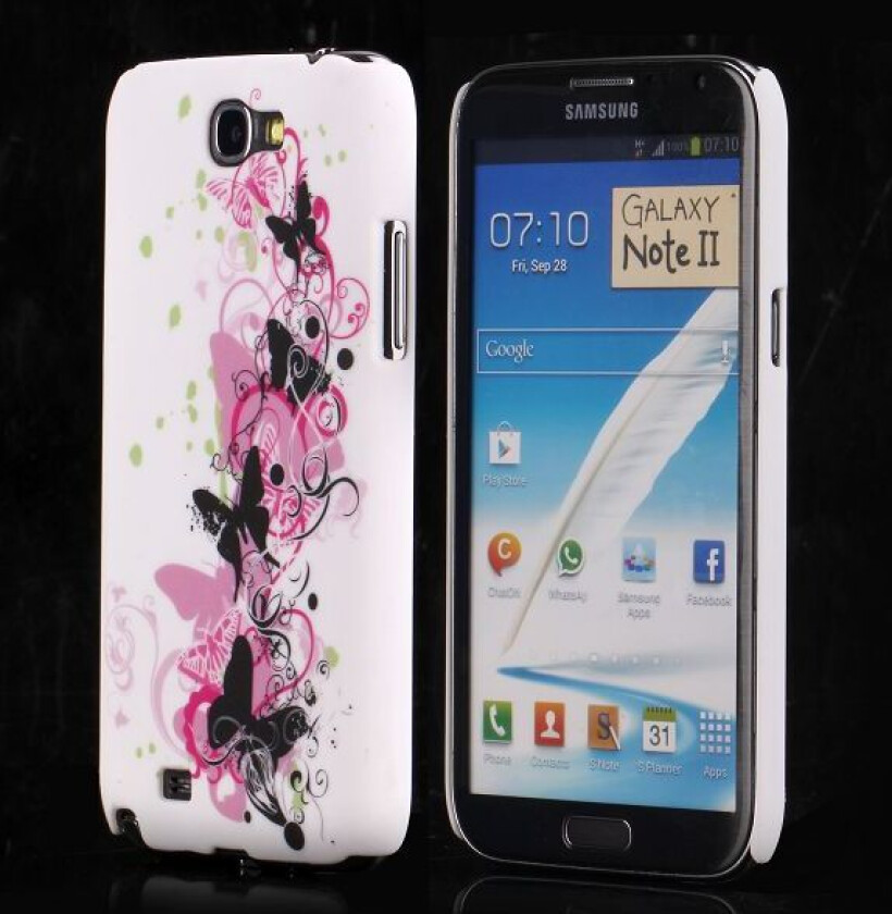 Valentine (Sorte Sommerfugler) Samsung Galaxy Note 2 Deksel