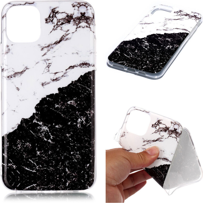Marble iPhone 11 Pro Max deksel - Hvit / Svart marmor