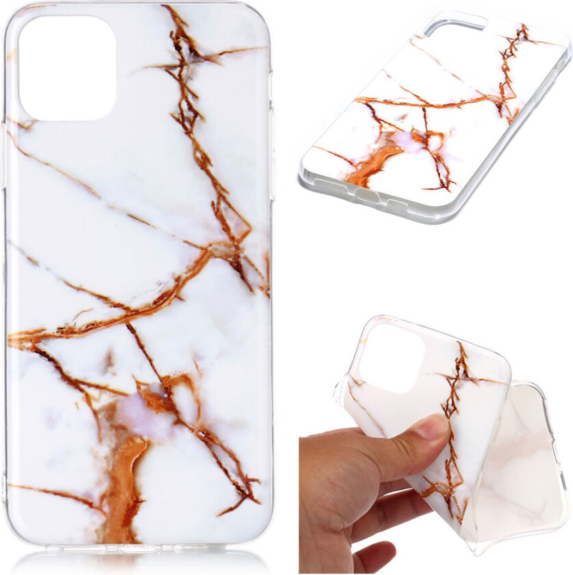 Marble iPhone 11 Pro Max deksel - Hvit / Oransje marmor