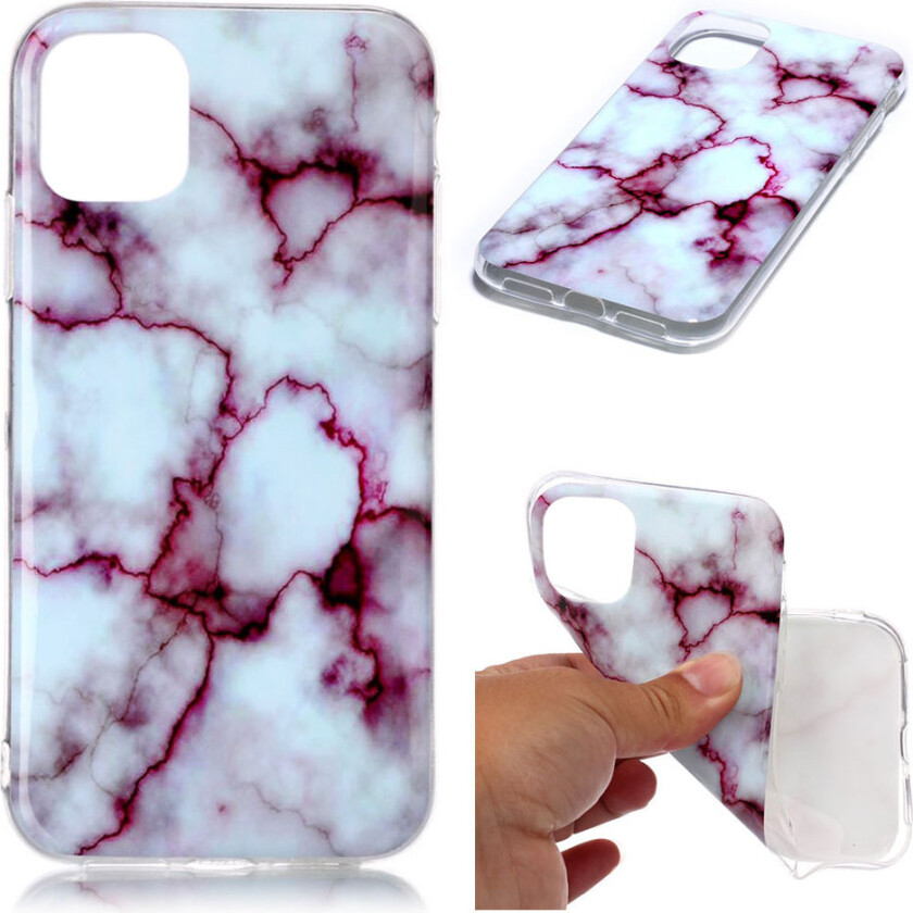 Marble iPhone 11 Pro deksel - Rose / Hvit