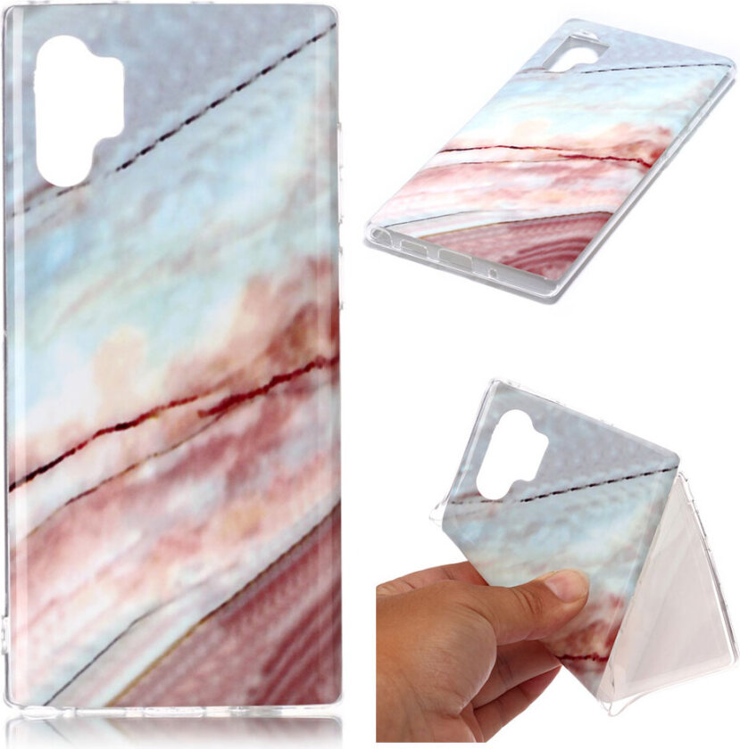 Marble Samsung Galaxy Note 10 Pro deksel - Blå / rosemarmor