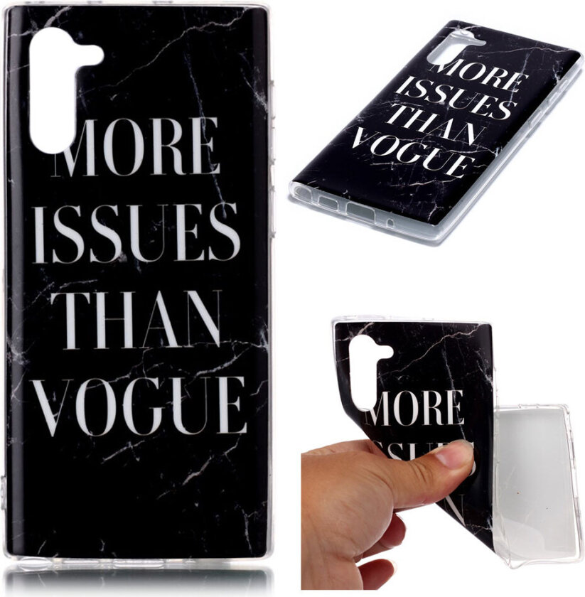 Marble Samsung Galaxy Note 10 deksel - Svarte ord