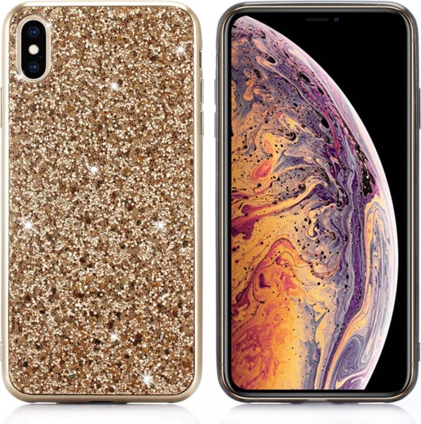 Glitter iPhone Xs Max deksel - Gull