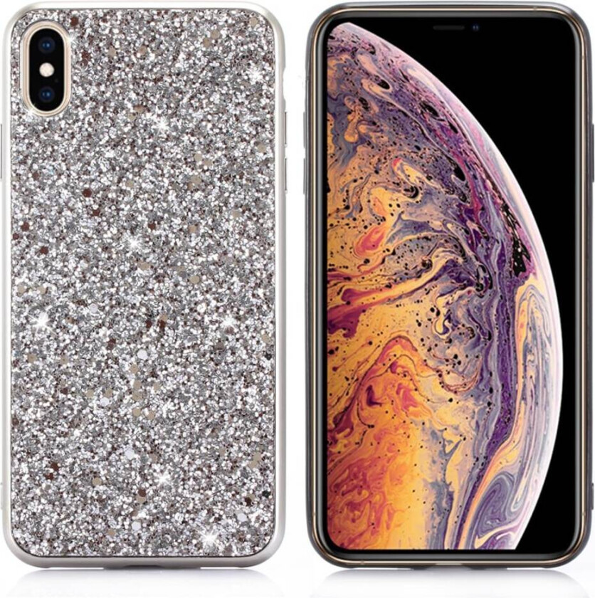 Glitter iPhone Xs Max deksel - Sølv