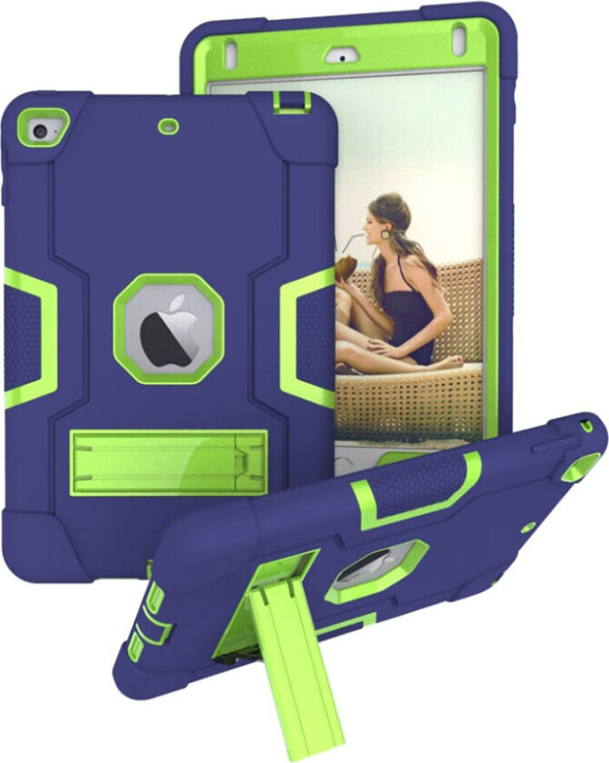 iPad Mini (2019) støtsikker hybrid deksel - Mørk Blå / Grønn