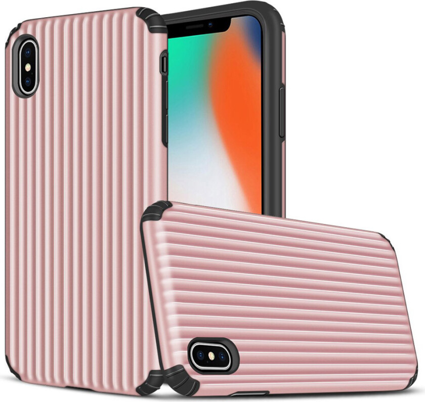 iPhone XS koffertform hybrid deksel - rosa