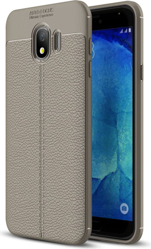 Galaxy J4 (2018) litchi tekstur myk deksel - Grå