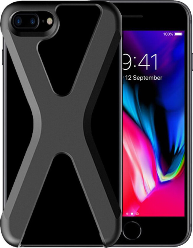 DAITE iPhone 7 Plus og 8 Plus Deksel laget av silikon - Svart