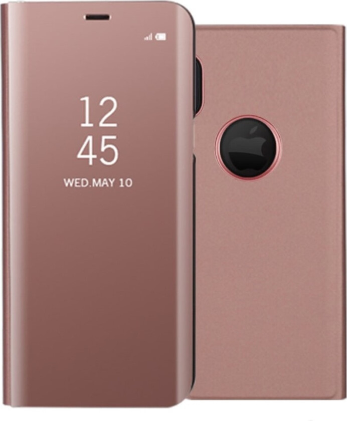 iPhone X Deksel laget av plastikk og kunstlær - Rosa gull