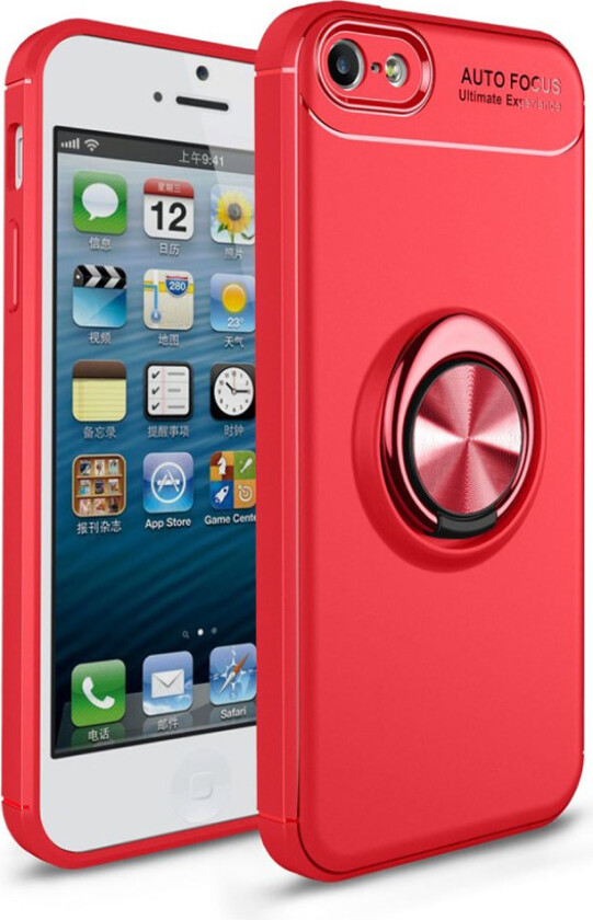 iPhone SE, 5 og 5S Deksel laget av metall og silikon - Rød