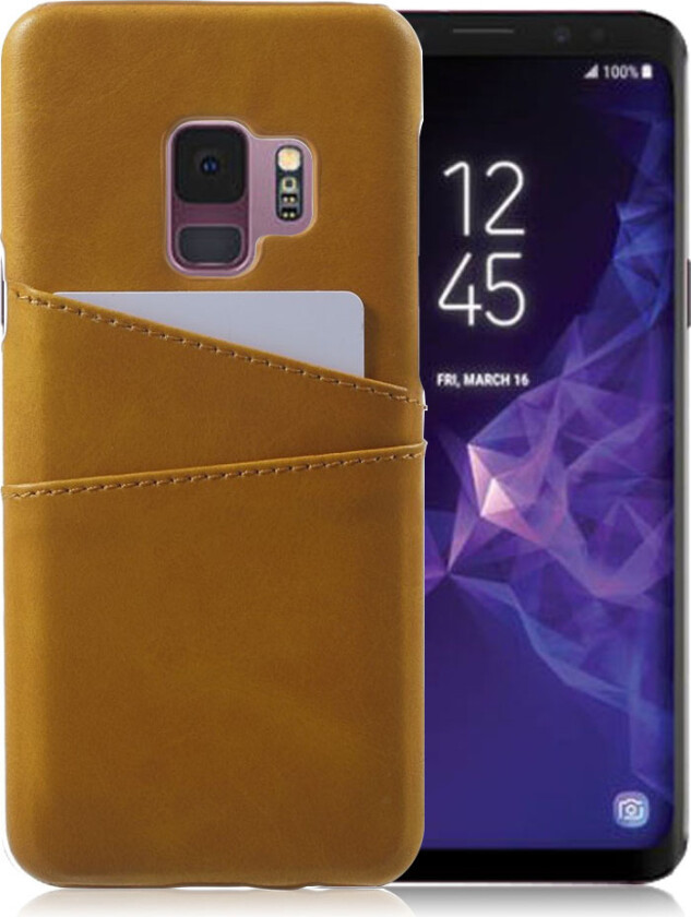 Galaxy S9 Deksel laget av plastikk og kunstlær - Gul