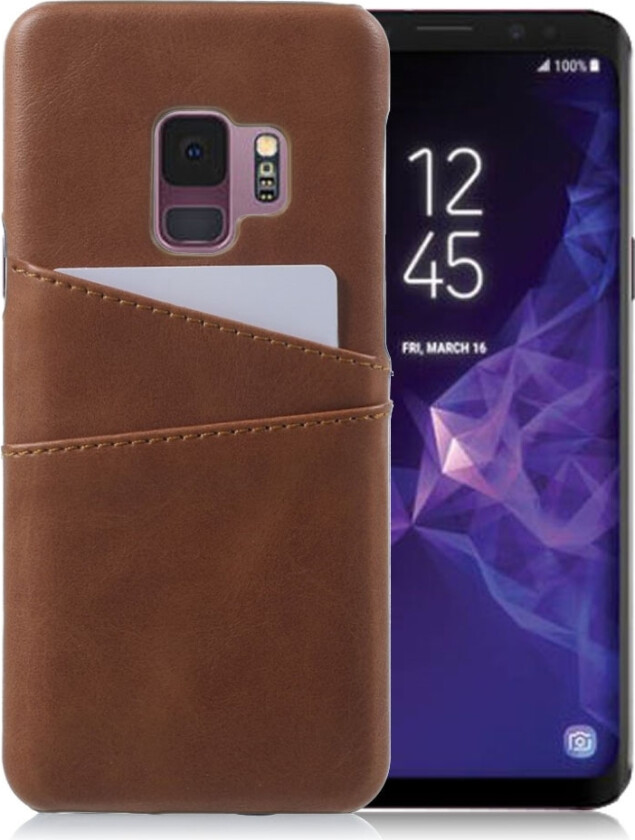 Galaxy S9 Deksel laget av plastikk og kunstlær - Brun