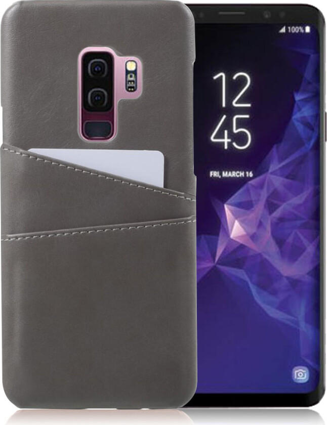 Galaxy S9 Plus Deksel laget av plastikk og kunstlær - Grå