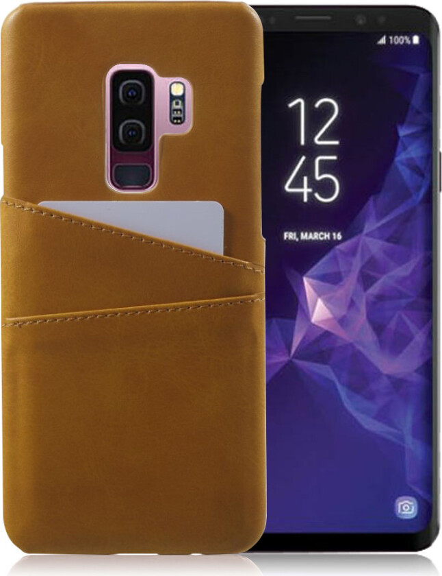 Galaxy S9 Plus Deksel laget av plastikk og kunstlær - Gul