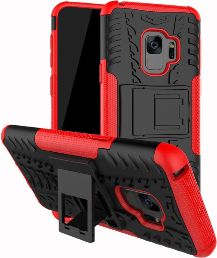 Galaxy S9 Deksel laget av plastikk og silikon - Rød