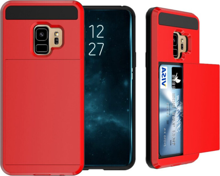 Galaxy S9 Plus Deksel laget av plastikk og silikon - Rød