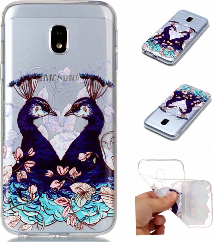 Galaxy J3 Pro (2017) / J3 (2017) Deksel laget av silikon - Påfugl par