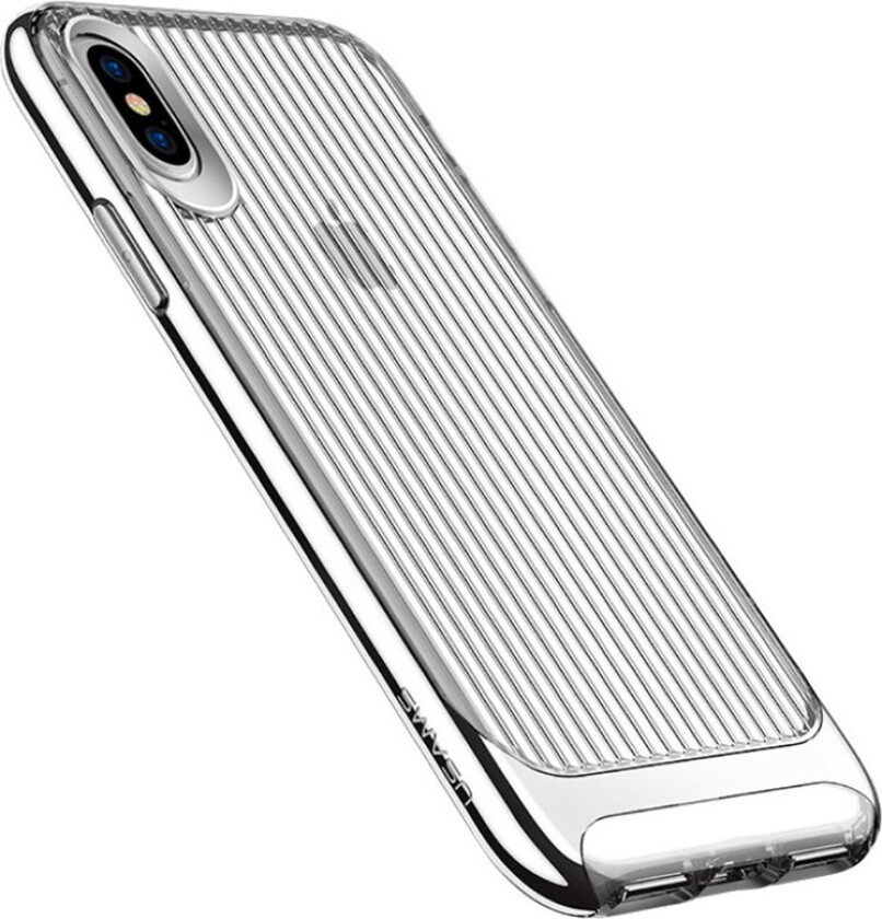 USAMS iPhone X plastikk/silikon cover - Sølv