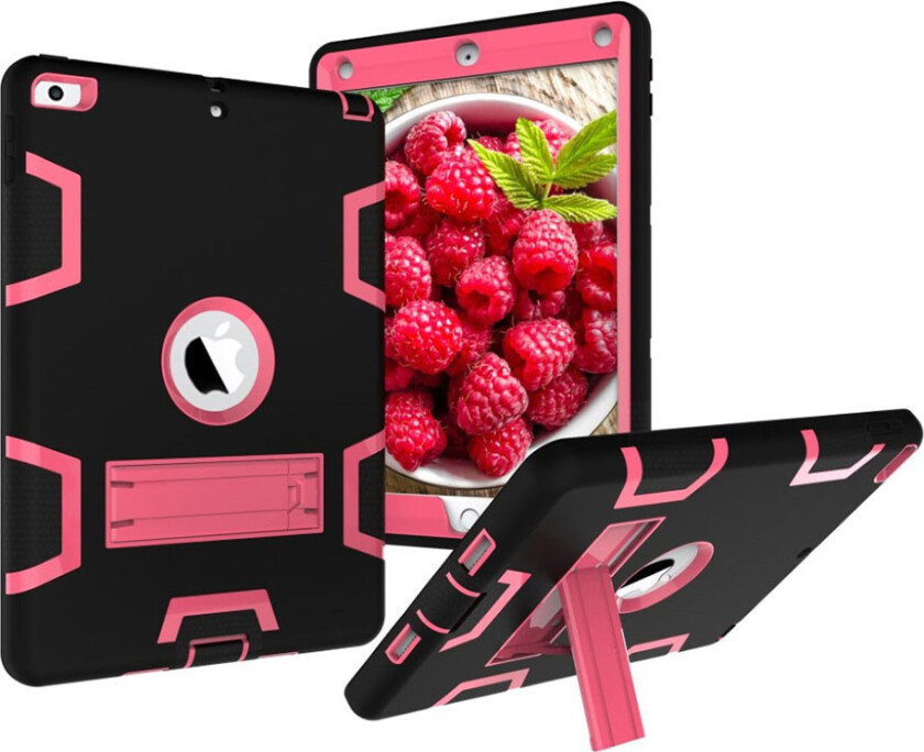 iPad (2017) Deksel laget av plastikk og silikon - Svart og rosa