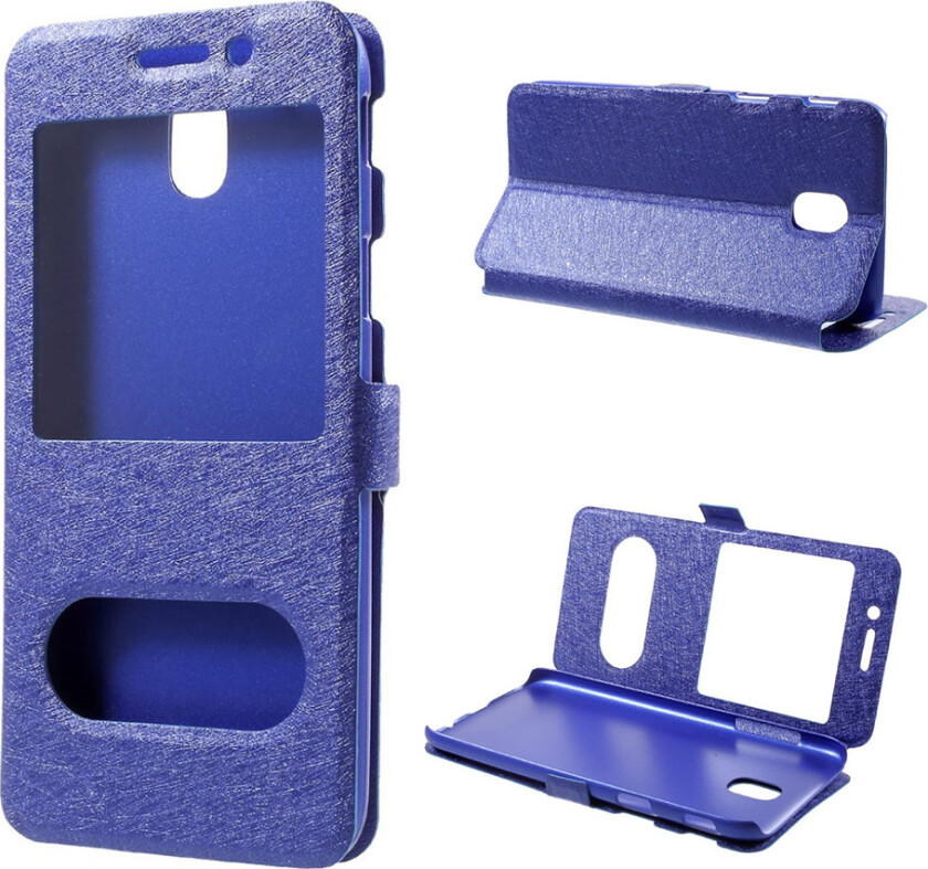 Galaxy J7 (2017) Deksel laget av plastikk og kunstlær - Blå