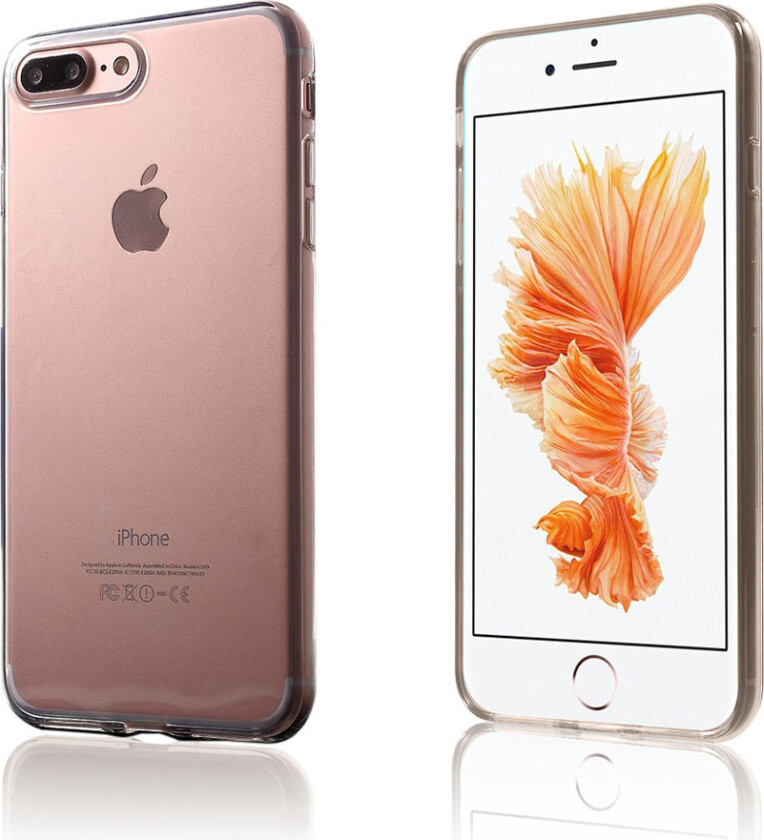 Wulff iPhone 7 Plus / 8 Plus glatt fleksibelt deksel - Gennomsiktig