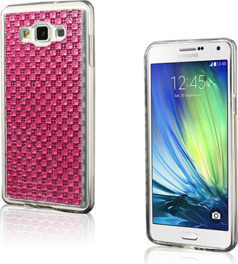 Plum Blossom - Mønstret gel deksel med krystaller - TPU deksel til Samsung Galaxy A7 SM-A700F - Varm rosa