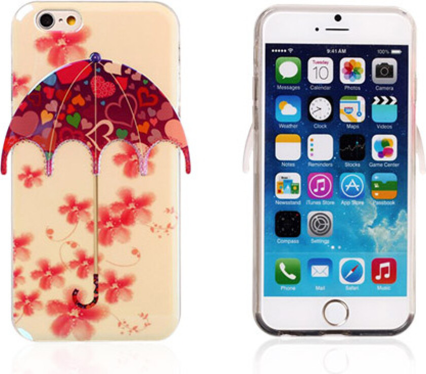 3D Umbrella (Blomster - Hjerter) iPhone 6 Deksel
