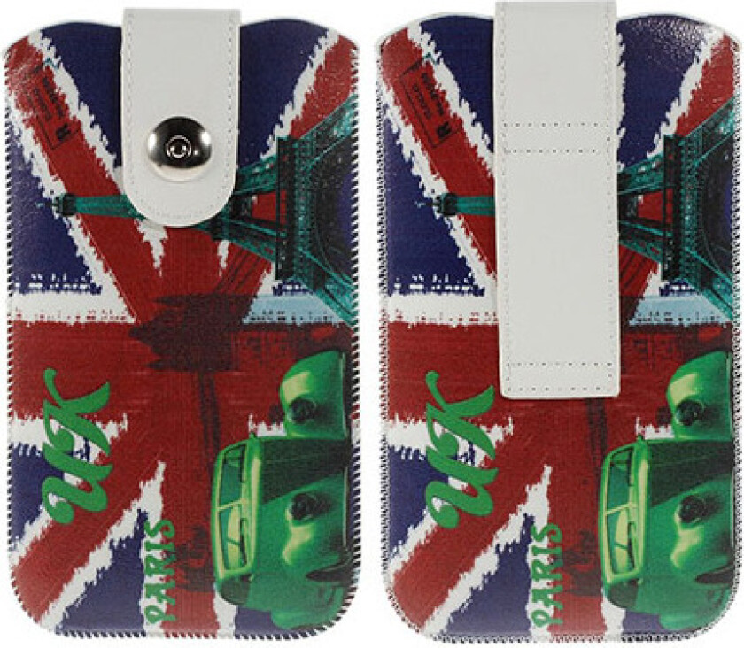 Undset (UK Flag - Eiffel tårn) iPhone 6 Plus Lær Flipp Case
