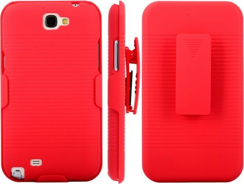 BeltClip KickStand (Rød) Samsung Galaxy Note 2 Deksel