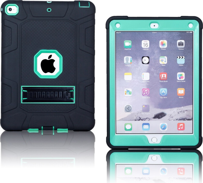 iPad (2018) Deksel laget av plastikk og silikon - Turkis og svart