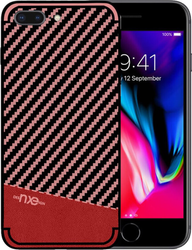 NXE iPhone 7 Plus og 8 Plus Deksel laget av silikon - Rød