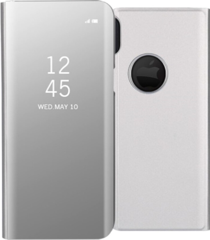 iPhone X Deksel laget av plastikk og kunstlær - Sølv