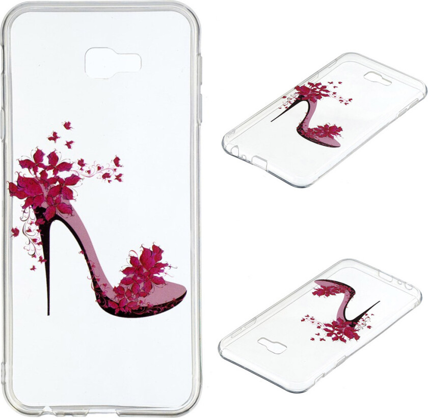 Galaxy J4 Plus beskyttelses deksel av TPU med IMD printet mønster - høy hælt sko