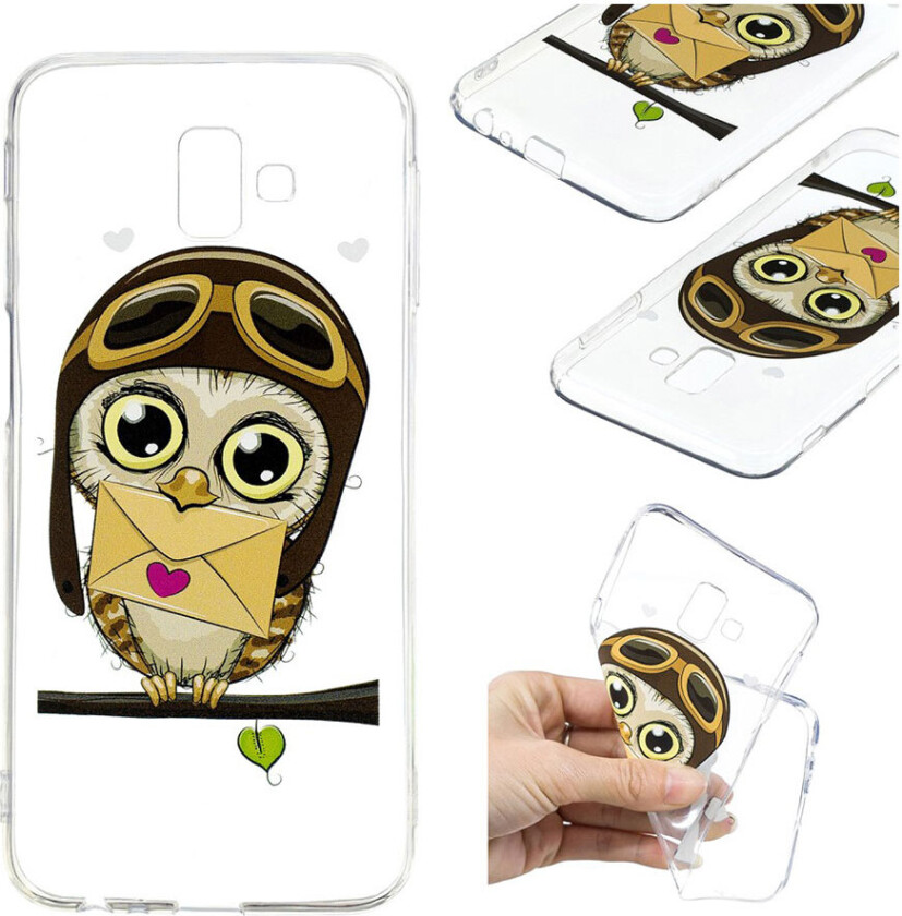 Galaxy J6 Plus beskyttelses deksel av TPU med printet mønster - ugle mønster