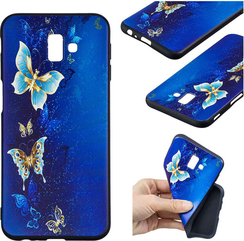 Galaxy J6 Plus beskyttelses deksel av myk TPU med hevet print mønster - sommerfugl mønster