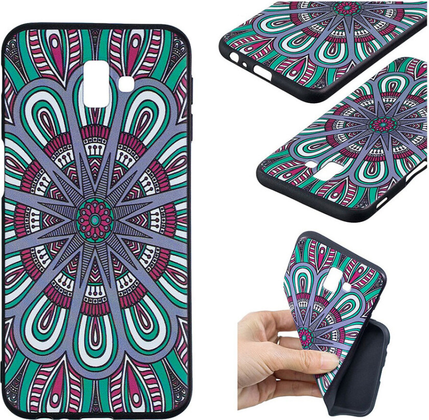 Galaxy J6 Plus beskyttelses deksel av myk TPU med hevet print mønster - symmetrisk mønster